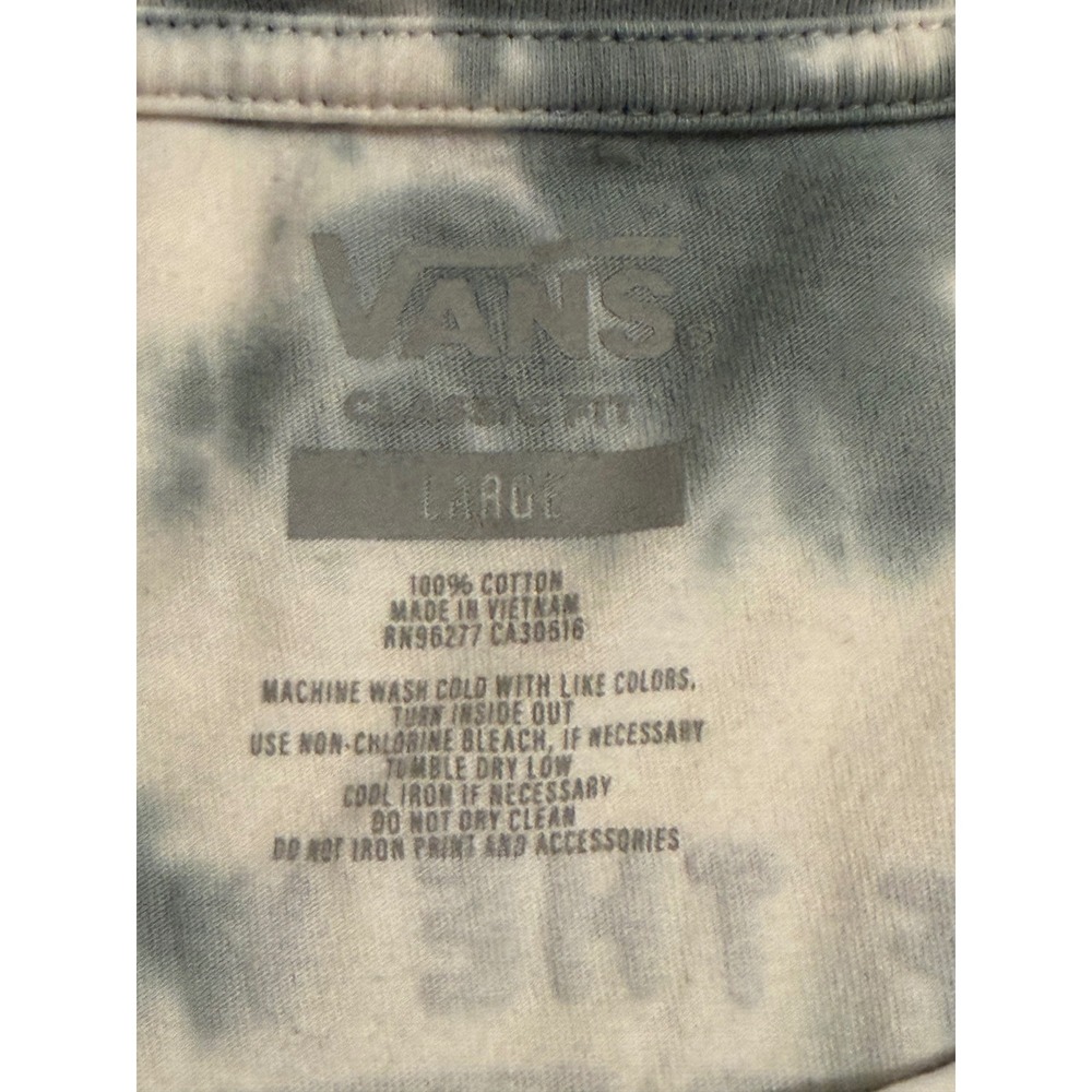 Vans Mens Tie Dye Skull Peace Sign Graphic T-Shirt Grey White Large - Picture 4 of 6